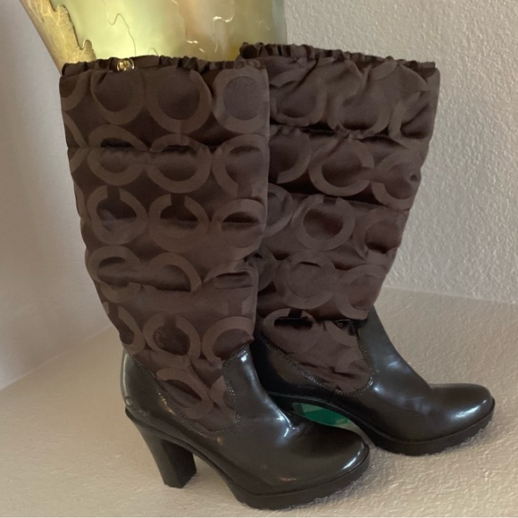 Coach “Loryn” C Logo Brown High Heel Boot - Picture 4 of 14